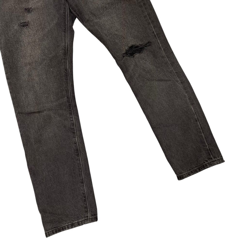 Levi Strauss &Co Black 501 Jeans Skinny ButtonFly Premium Denim Distressed 26x28 - Picture 2 of 11
